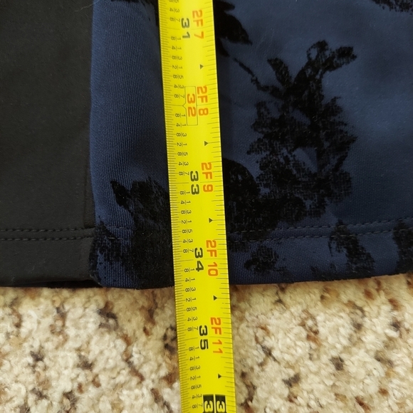 Amanda Lane Womens Blue and Black Floral Striped A-Line Dress Size 10 Cocktail - Picture 9 of 13